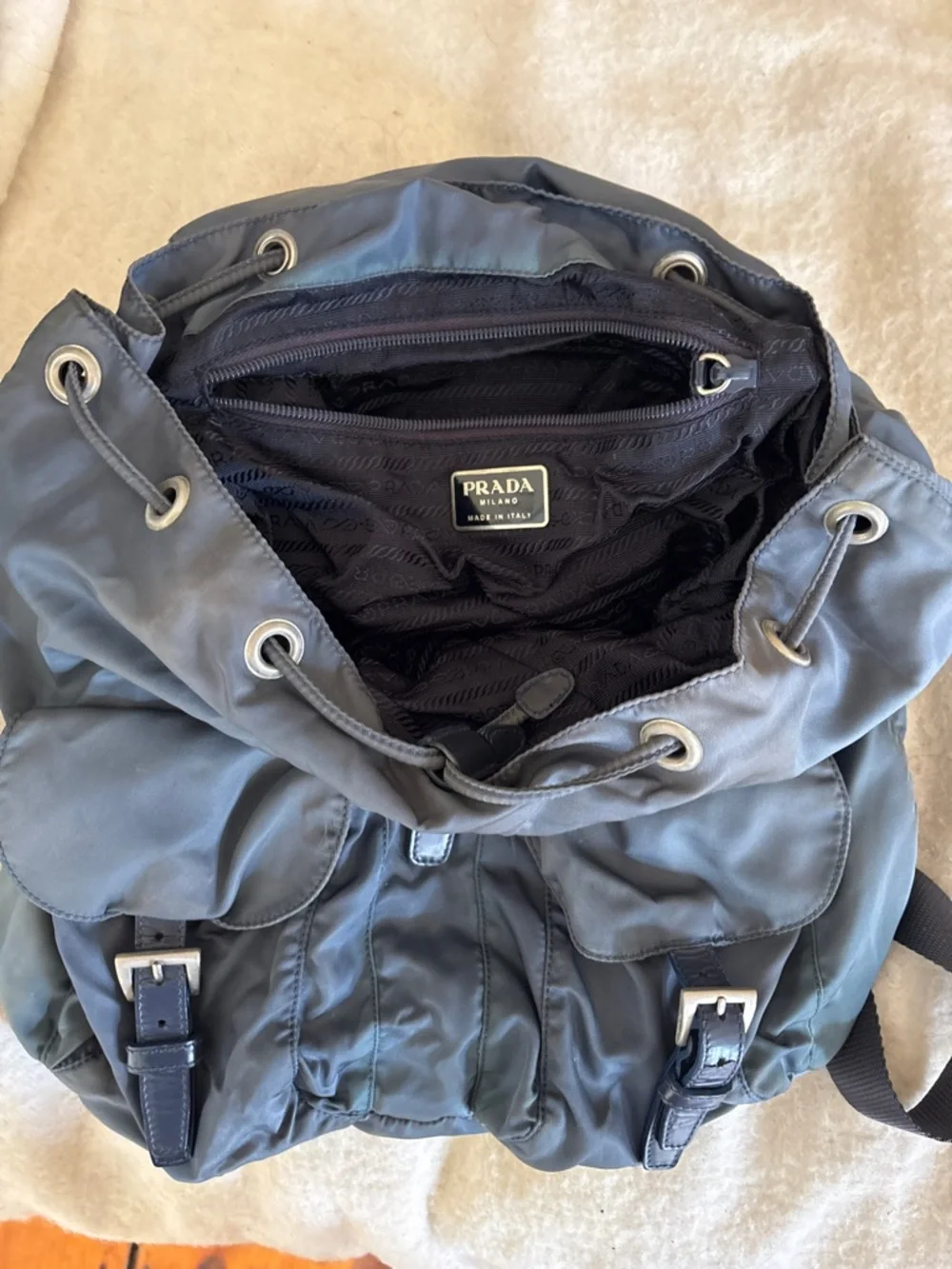 Prada vintage Navy Nylon Backpack - Picture 8 of 9